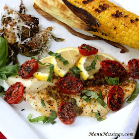 menu musings_ grilled tilapia with lemon basil vinaigrette