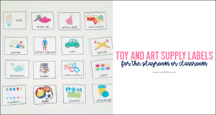 Toy and Art Supply Lables for the Playroom or Classroom