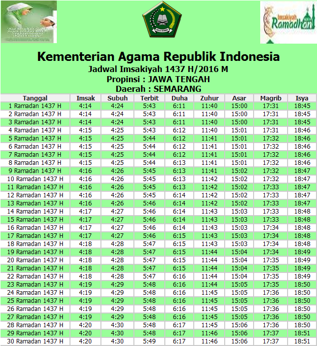 JADWAL IMSAKIYAH PUASA RAMADHAN TAHUN 2018  PENDIDIKAN 