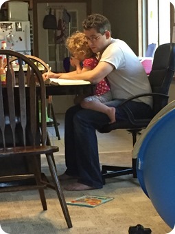 Ben & Liberty doing devos