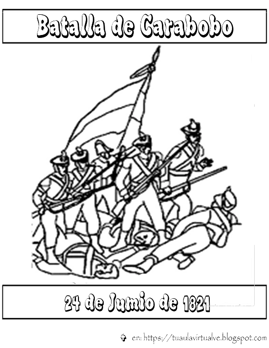 Dibujo para colorear la Batalla de Carabobo