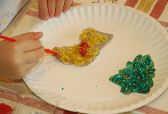 Dried Pasta Ornaments- EASY Christmas craft for kids