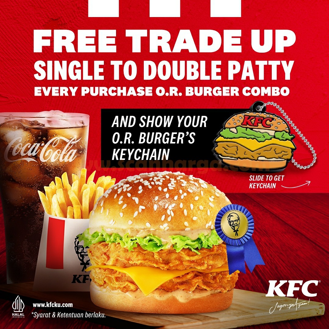Promo KFC HARI Ini – FREE TRADE UP SINGLE KE DOUBLE PATTY