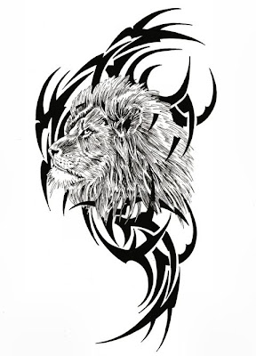 tribal lion tattoo design