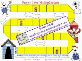 http://www.teacherspayteachers.com/Product/Puppy-Love-Multiplication-Flash-Cards-and-Board-Game-436885