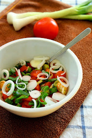 Spring Onion & tomato salad