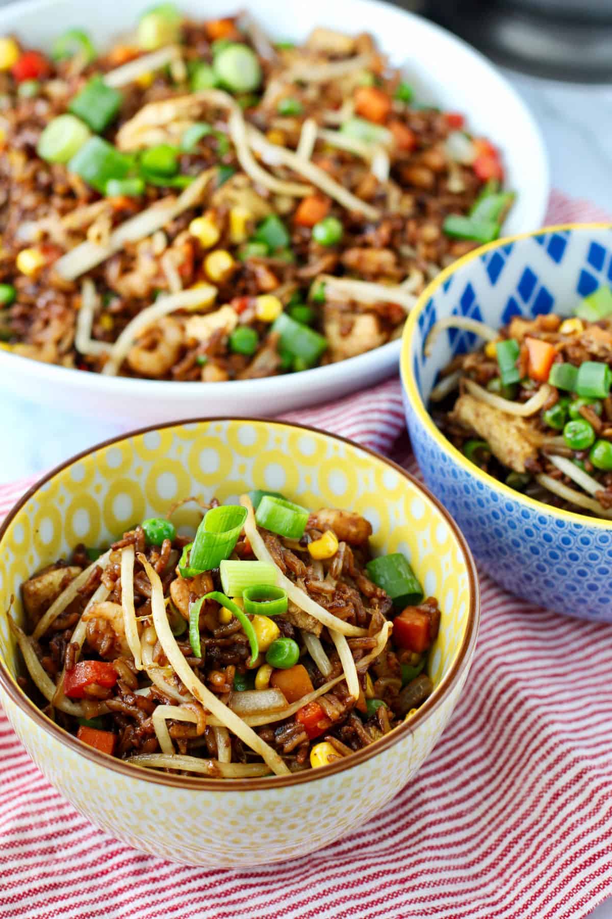 Chinese Cuban Fried Rice with scallions.