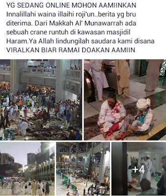 musibah jatuhnya crane di masjidil Haram Makkah al Mukarramah