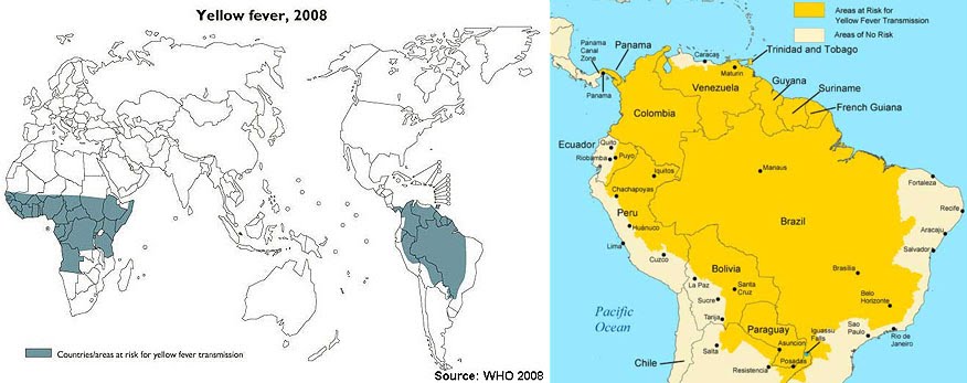 map of guyana showing mountain ranges. World map of Yellow Fever