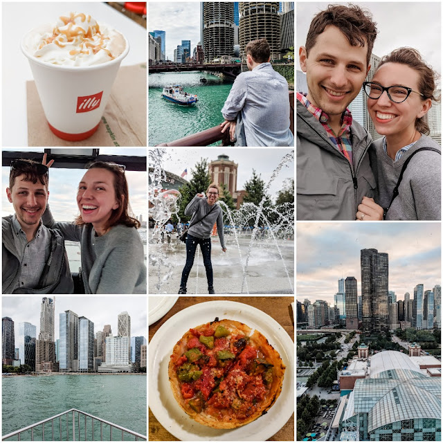 Photo Collage of Allison and Colin in Chicago, IL