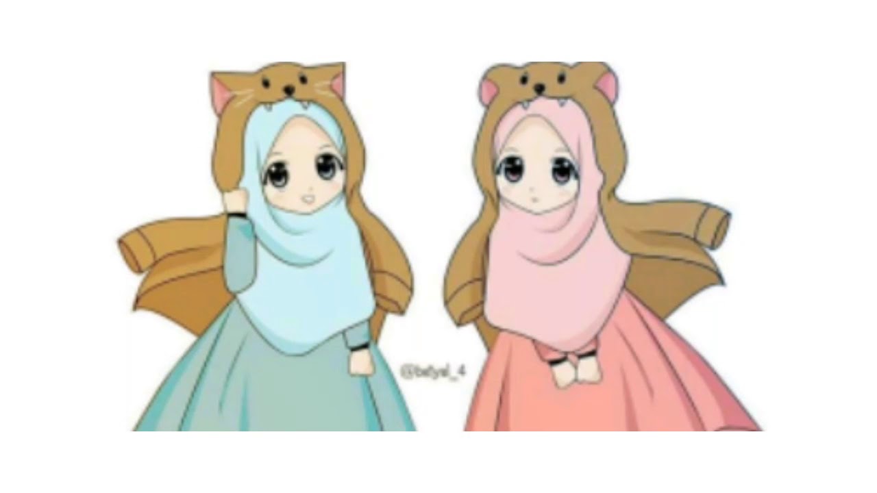 36 Gambar  Kartun  Muslimah Dua Sahabat  Design Kartun  