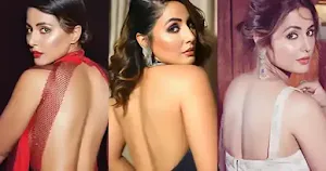 hina khan sexy back in saree dress bikini