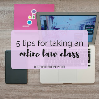 Whether you're taking law school online or just enrolled in an online law school course, don't think it will necessarily be easy. I took two online law classes and lived to tell the tale (and tips). 5 tips for an online law class | brazenandbrunette.com