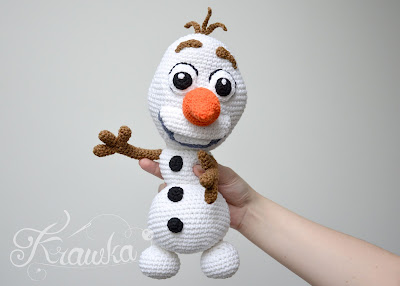 Krawka: crochet snowman Olaf from Disney Frozen crochet pattern instructions plush by Krawka