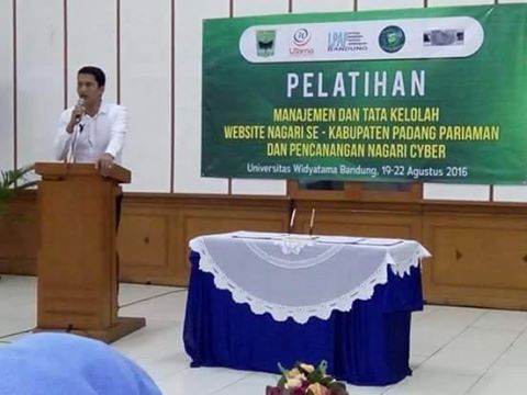 Kabag PDE Rudy Repenaldi Rilis, SSTP, MM : Tahun 2016 Ditarget Setiap Nagari di Padang Pariaman Akan Mempuyai Website.