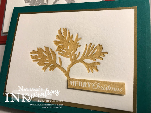 By Angie McKenzie for Ink and Inspiration Blog Hop; Click READ or VISIT to go to my blog for details! Featuring the Letterpress Technique with the Beautiful Boughs Dies from the 2019 Holiday Catalog; #beautifulboughsdies #christmasgleamingstampset #merrychristmastoallstampset #letterpresstechnique #delicatainks #bloghops #inkandinspirationbloghop #christmascards  #cardtechniques