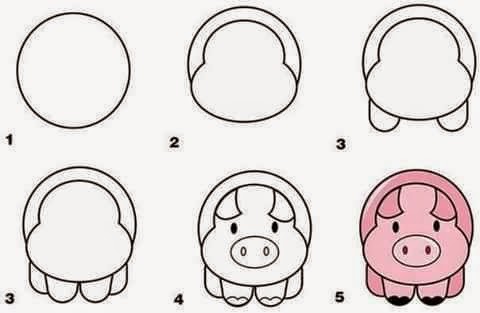 Learn to draw a pig for kids anak