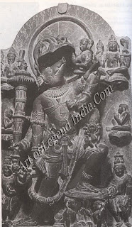 Varaha: Vishnu as the mighty boar raising the earth-goddess Bhoodevi from the ocean floor