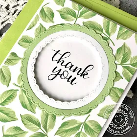 Sunny Studio Stamps: Everything's Rosy Fancy Frames Circles Everyday Greetings Thank You Card by Angelica Conrad