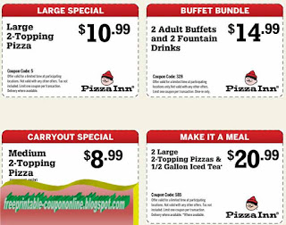 Free Printable Pizza Inn Coupons