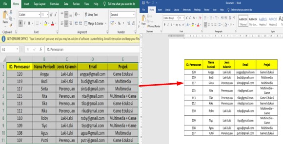 5 Cara Memindahkan Tabel Excel ke Word Dengan Mudah