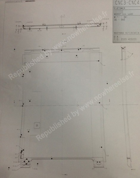 Divulgato sul web lo schema tecnico dell'iPad 5 che dovrebbe avere dimensioni 232 x 178,5 x 7,9 mm