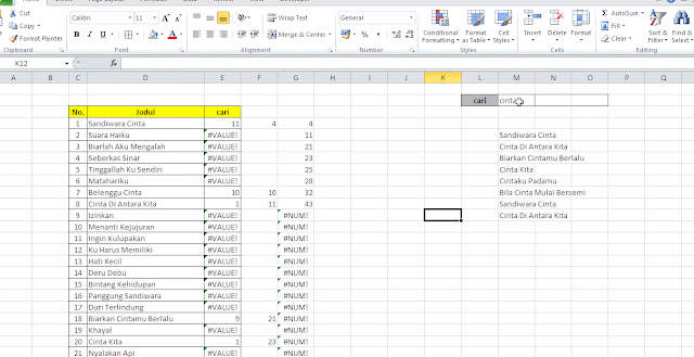 Cara membuat Excel search engin Simple Mudah dan Cepat