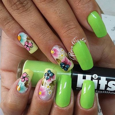 unhas decoradas verdes 3