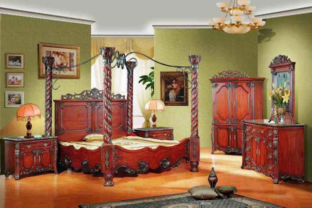 elegant vintage mahogany bedroom furniture sets with canopy ideas