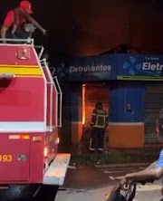Incêndio devasta oficina de eletrodomésticos de seu Benedito no Centro de Pedreiras