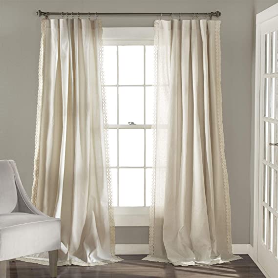 Rosalie Window Curtain Panels Ivory 54x84 Set