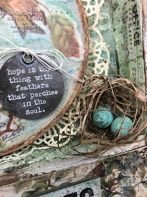 Sara Emily Barker https://sarascloset1.blogspot.com/2019/08/field-notes-vignette-for-funkie-junkie.html Mixed Media Vignette Tim Holtz 5