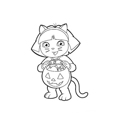 Dora Aventureira para colorir Halloween