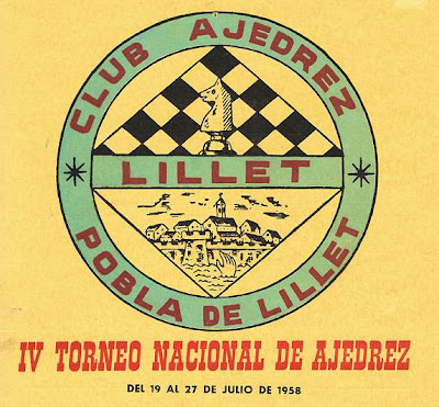 Cartel del IV Torneo Nacional de Ajedrez de La Pobla de Lillet 1958