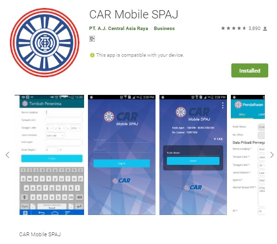 Download Aplikasi CAR Mobile SPAJ