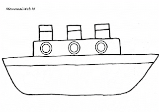 Gambar Sketsa  Mewarnai Kapal Laut Lengkap Dunia Mewarnai