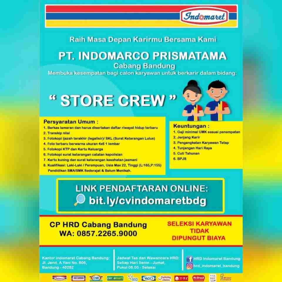 Lowongan Kerja Indomaret Bandung 2020 - Lokerhariini.COM