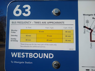 sign posted with bus times