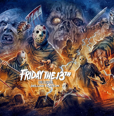 Back view of Scream Factory's Deluxe Edition of THE FRIDAY THE 13TH COLLECTION!