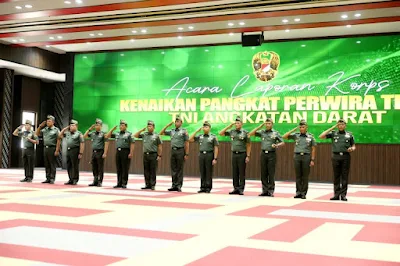 Wakasad Terima Laporan Korps Kenaikan Pangkat 12 Pati TNI AD