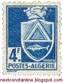 Embleme de Constantine sur un timbre de 4 francs de Postes-Algerie