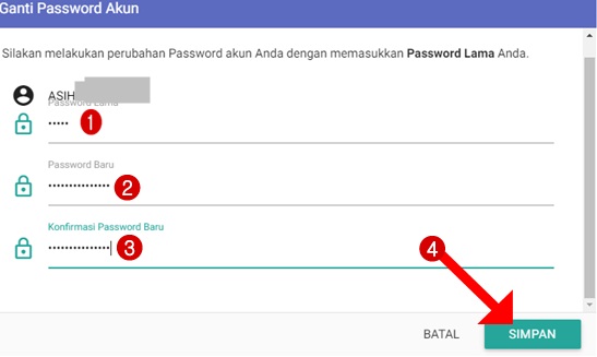 Langkah-langkah mengganti password akun login guru pembelajar