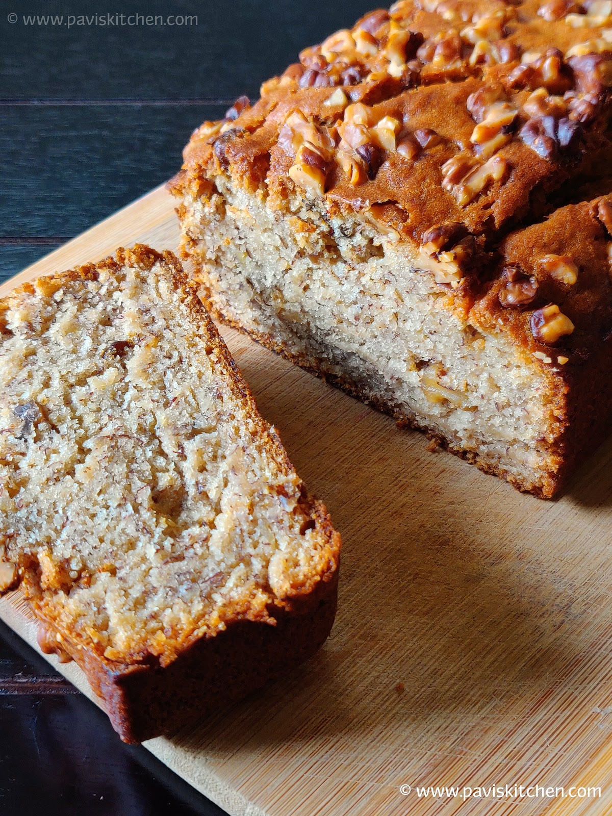 Banana Walnut Bread eggless vegan