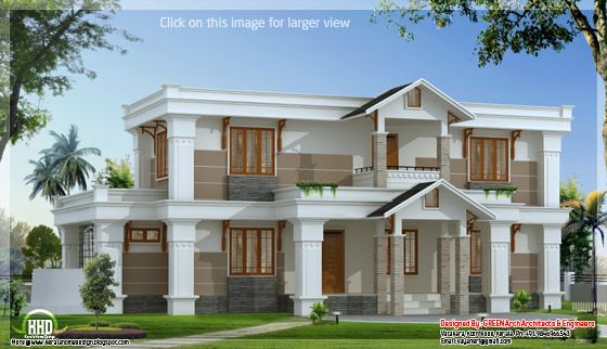 Modern mix sloping roof house