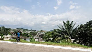 There is a view over Libreville on the road to the airport