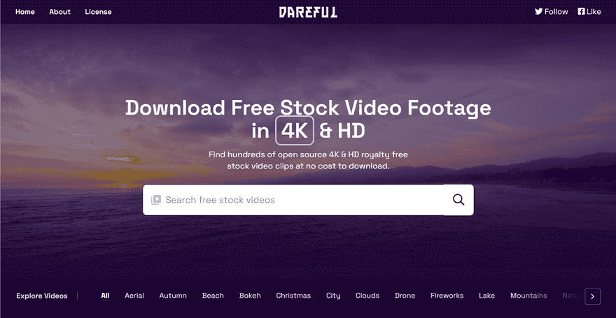 Dareful 免費 4K 影片素材可以商業使用