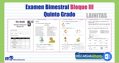 Examen Bimestral Bloque III Quinto Grado