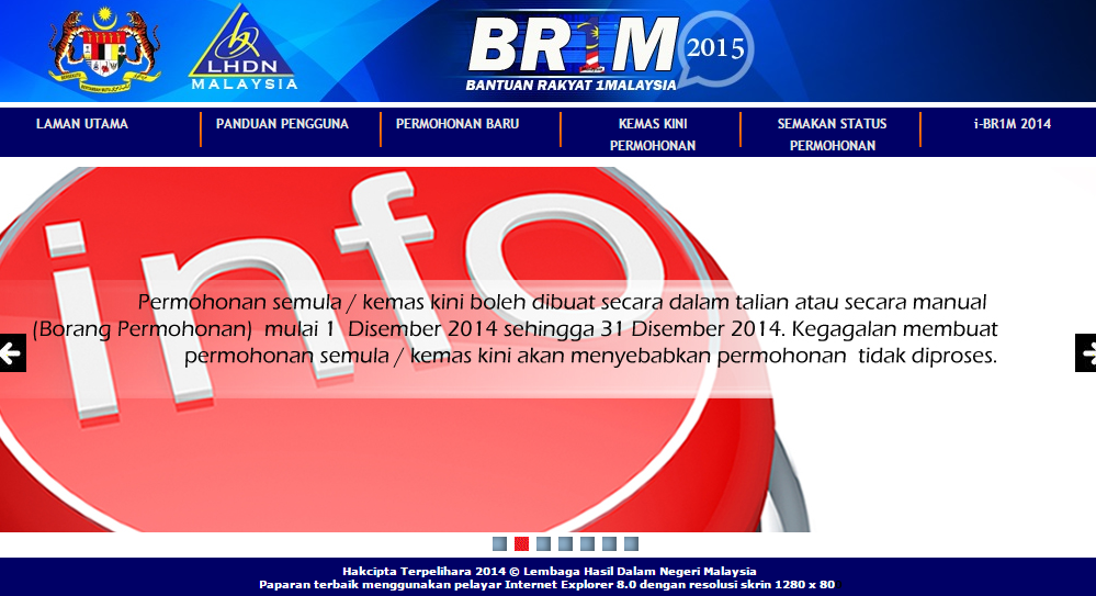 BR1M 2015 : Kemas kini maklumat pemohon - Mek Onie