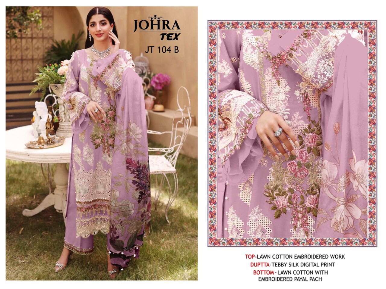 Jt 104 B Johra Tex Pakistani Salwar Suits Manufacturer Wholesaler