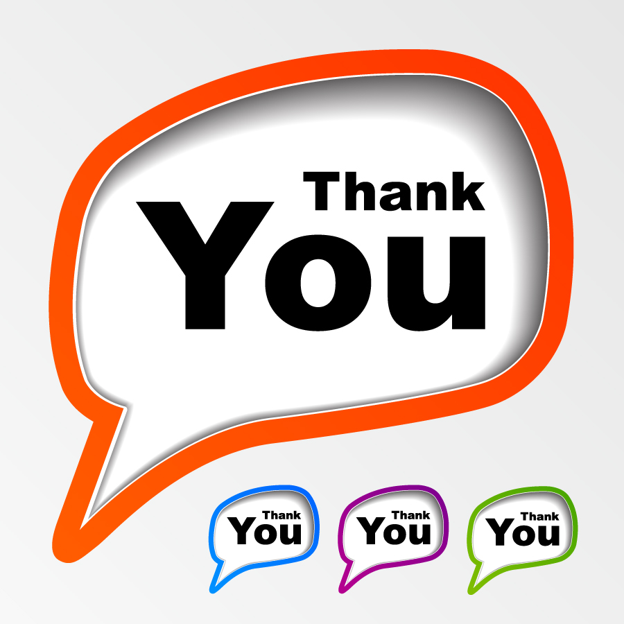 Free Vector がらくた素材庫 立体的なサンキューの吹出し Thank You Dialog Box イラスト素材